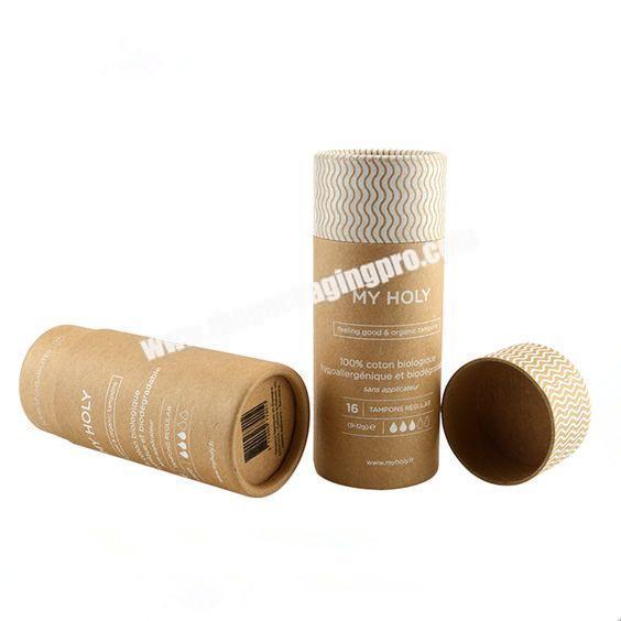 Biodegradable paper cylinder round tube packaging with lid custom printed paper tube candle paper tube packaging