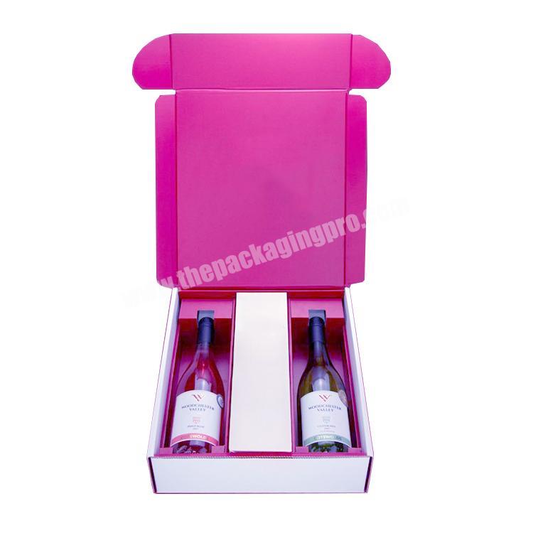 Eco friendly Custom logo printing paper carton single red wine bottle shipper wein verpackung box