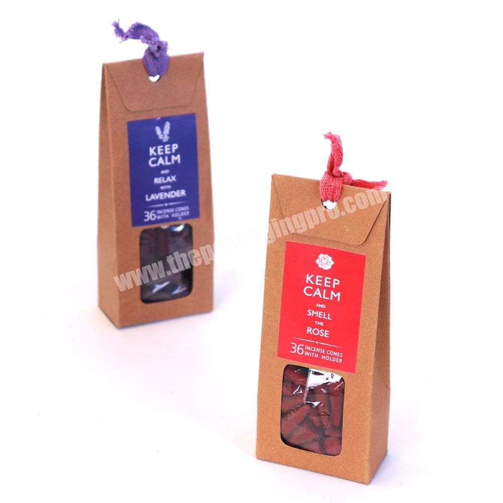 Eco friendly biodegradable Kraft paper airtight cookie weed packaging bags with transparent plastic window