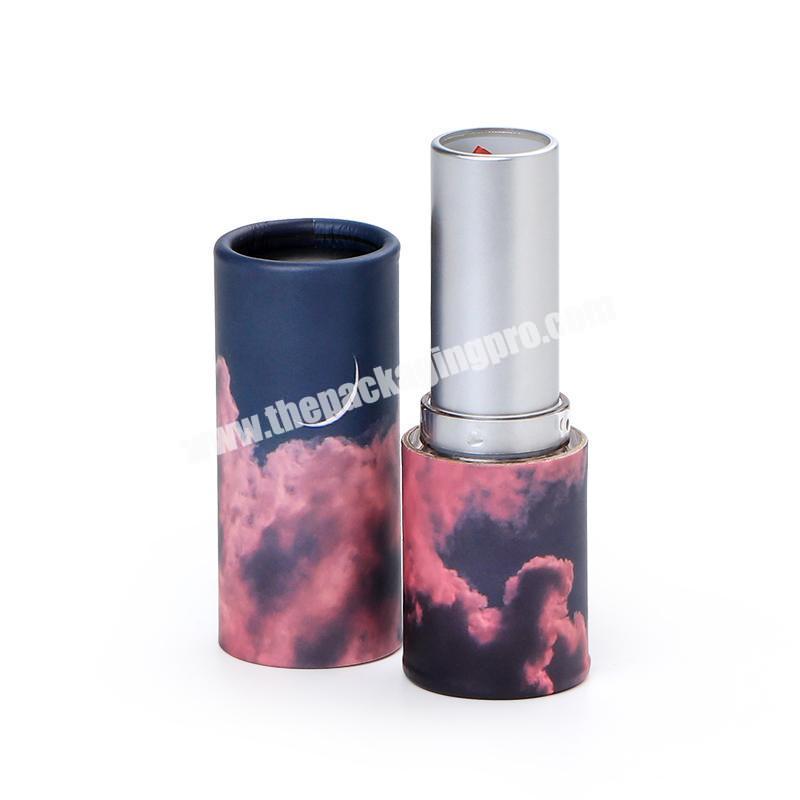 In Stock Biodegradable Kraft Paper White Cardboard Push up Tube Cosmetic Lip Balm / Deodorant Stick Container