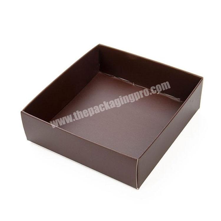 Eco friendly biodegradable box packaging kraft case chololate brown paper box bottom tray
