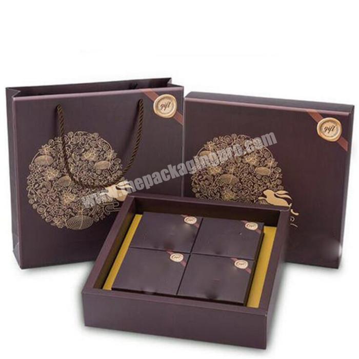 Eco friendly creative foldable gift cardboard paper packaging hard box  for tea/mooncake/cosmetic