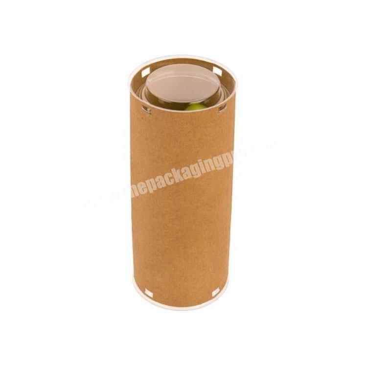 Eco friendly custom printed craft round kraft cylinder paper box tube packaging