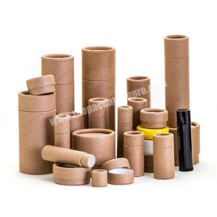 Eco friendly custom printed cylinder lipbalm paper tube packaging box kraft paper cardboard tubes