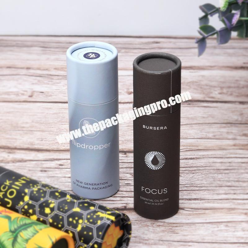 Biodegradable gold foil stamping paper cosmetic tube custom skincare paper canister packaging