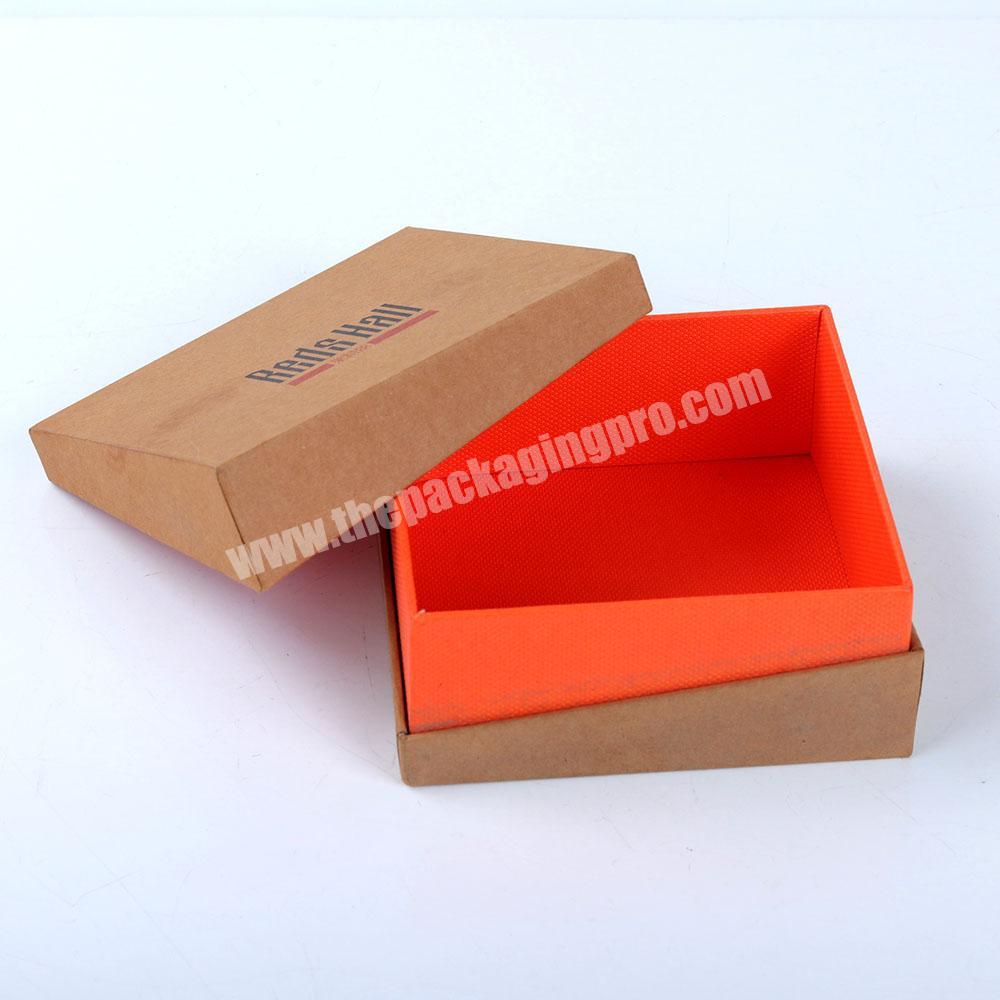 Eco friendly printed small children baby shoe packaging brown hard paper box for sale