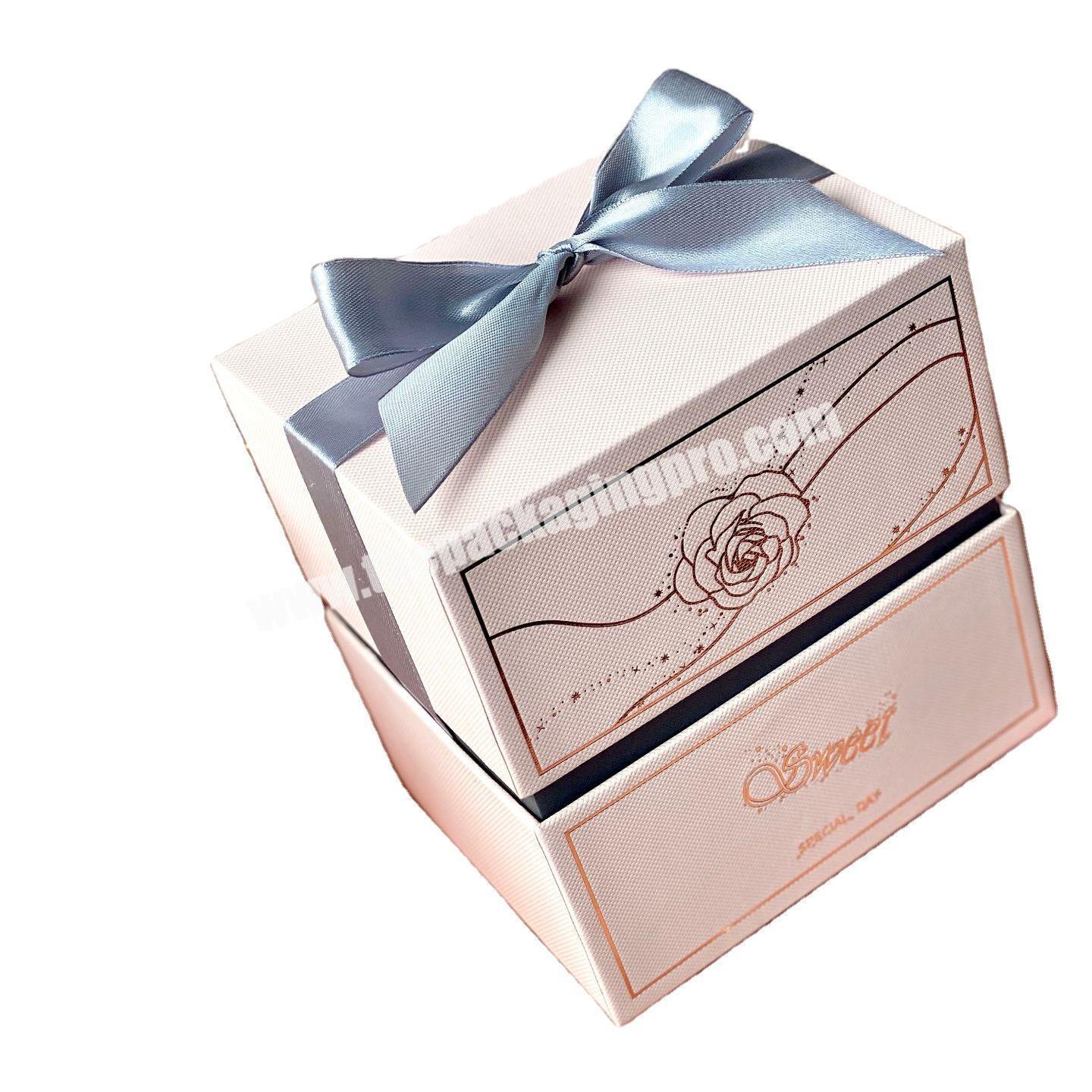 The paper box of packaging and hard paper with double container to enlarge with gift