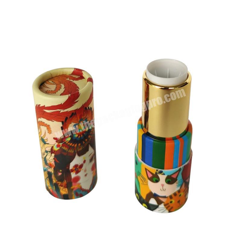 Empty Biodegradable Spiral Cylinder Lipgloss Custom Cosmetic Chapstic Paper Tube Deodorante Paper Lip Balm Tubes