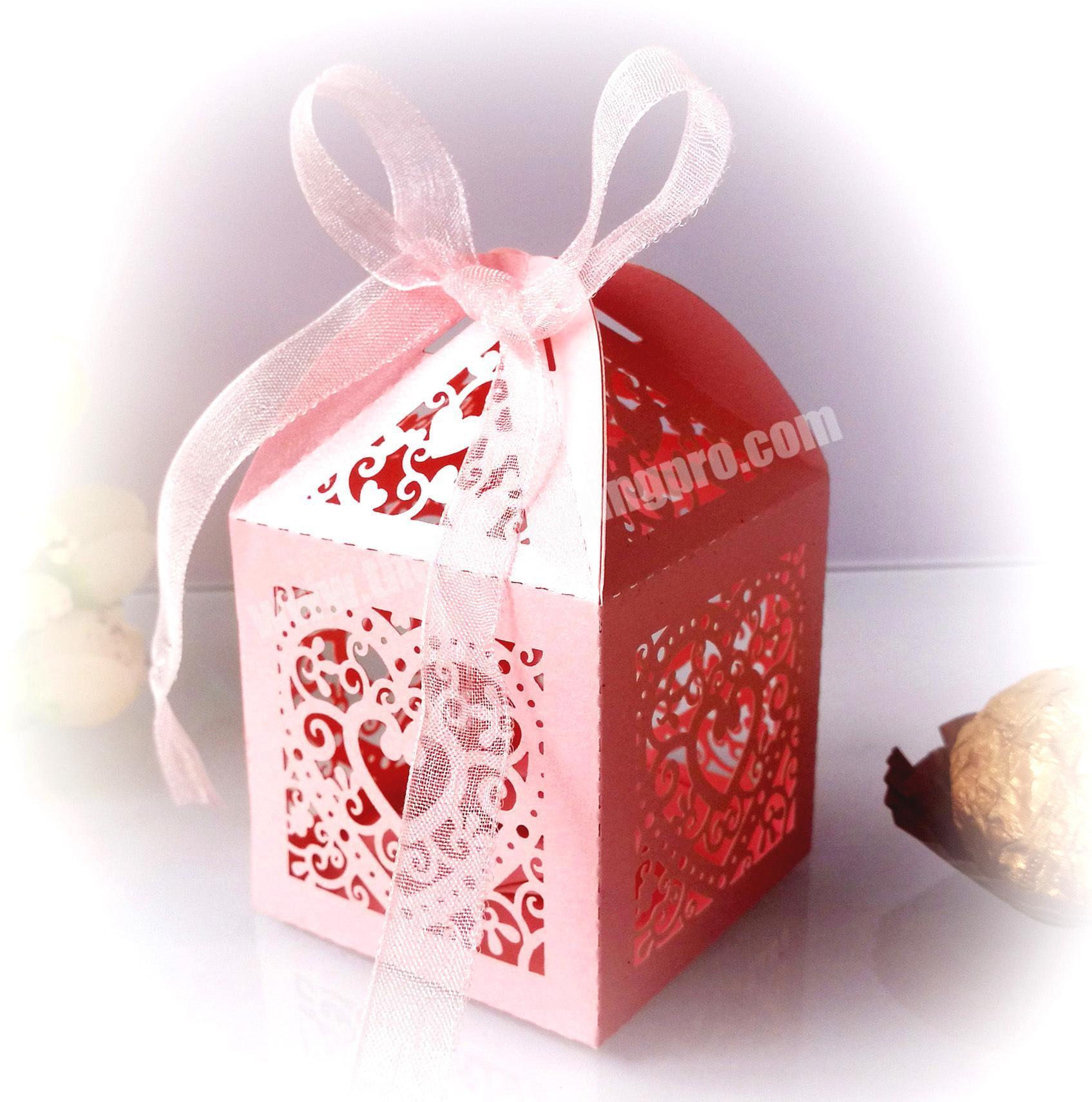 Environmentally friendly custom candy set box gift Love Candy Box flowers kraft paper gift wedding candy box