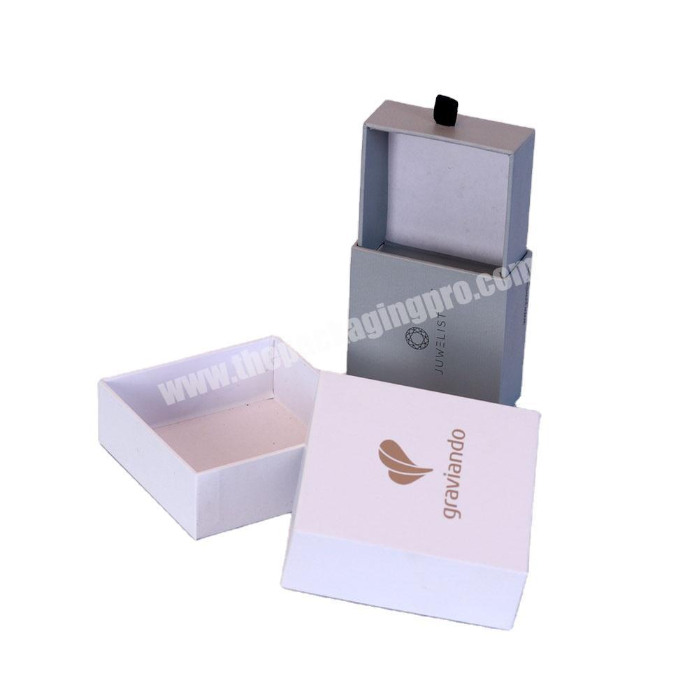 Exclusive custom thick edition coated paper pure white bronzing jewelry objects world storage device box