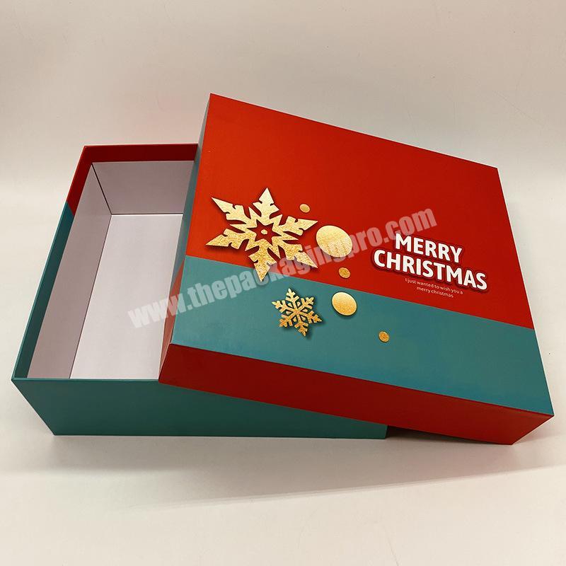 Factory Cheap Price Mask Christmas Gift Hair Red Color Snow Printing Local Bronzing Box Hair Packing With Custom Logo