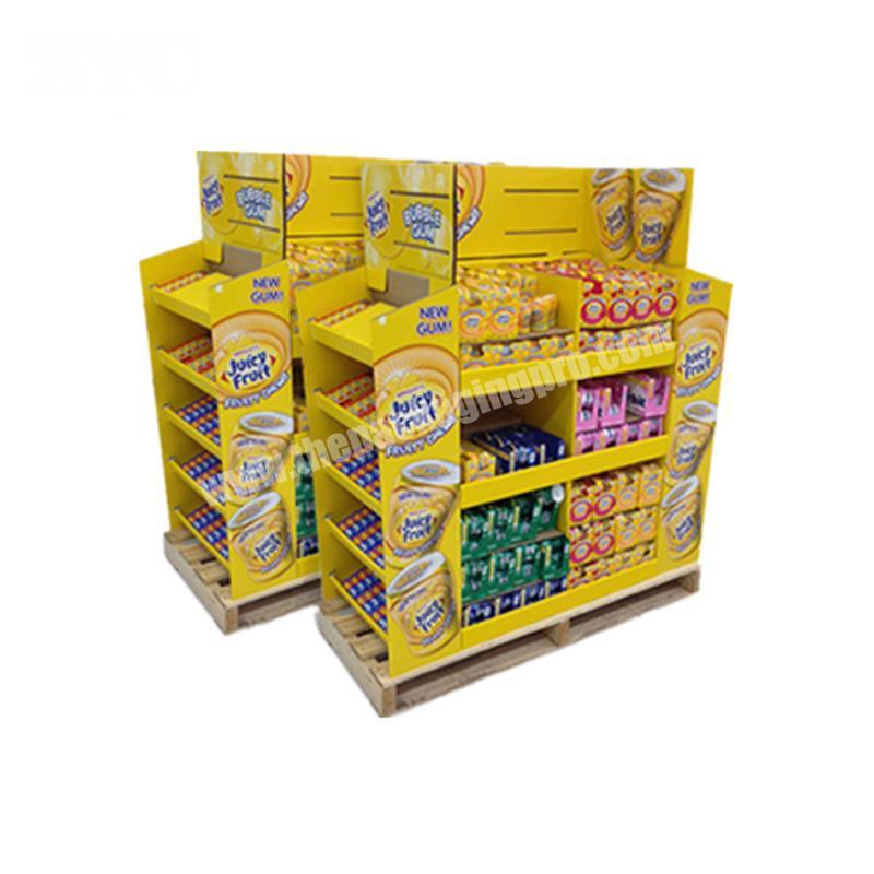 Factory Custom Pop Sale Snacks Cardboard Pallet Display for Supermarket
