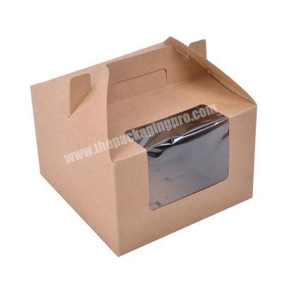 Factory Custom Printed Brown Kraft Cake Packaging Box With Window