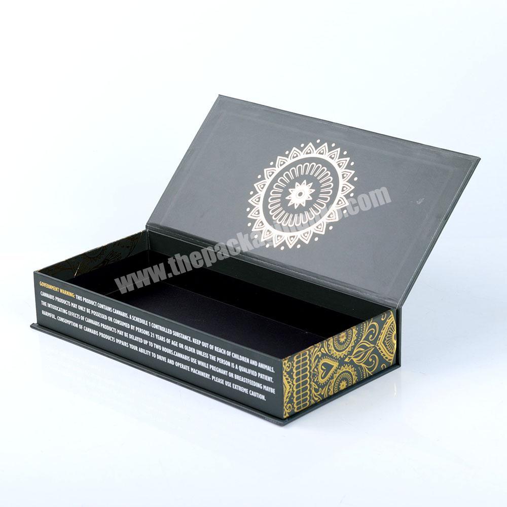 Factory Customized Magnetic Closure Empty Luxury Glossy Black Rigid Paper Box Chocolate