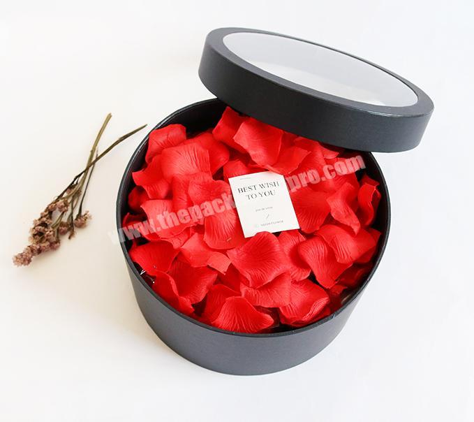 Factory Luxury Paper Cardboard Tube Gift Packaging Flowers Ribbons Velvet Round Hat Box For Flowers