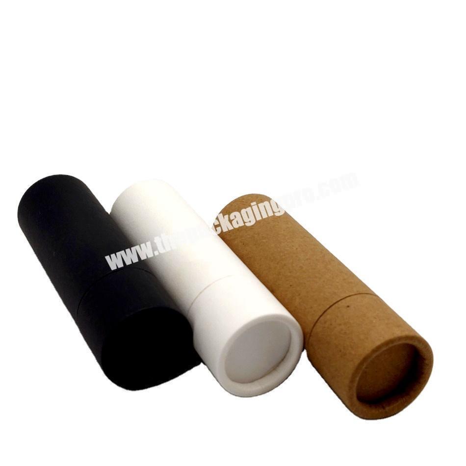Eco friendly 0.3oz/7g White Black Brown RTS Paper Cardboard Push Up Lip Balm Paper Tube Packaging For Lipstick Deodorant Stick