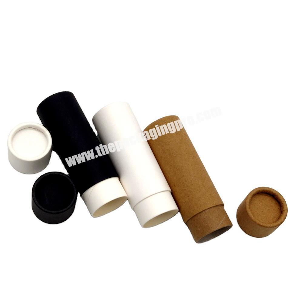 Factory Price 0.5oz/14g round kraft paperboard tubes push up with wax paper for lip balm paper cardboard deodorant container