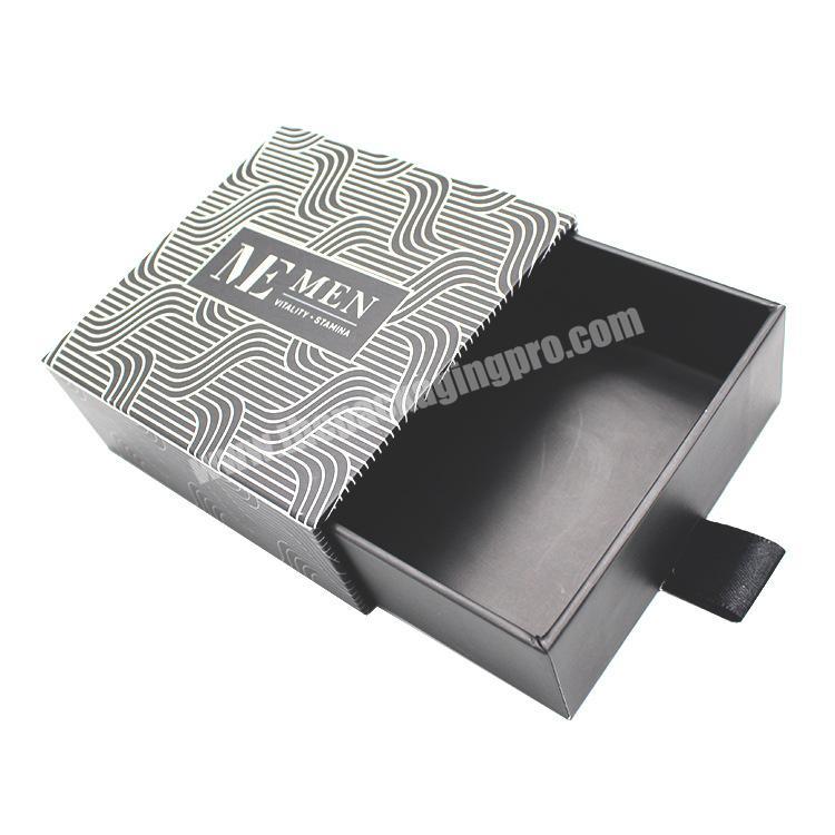 Factory Price Custom Black Color Elegant OEM Design Accept Drawer Slipper Packing Box As For Gift