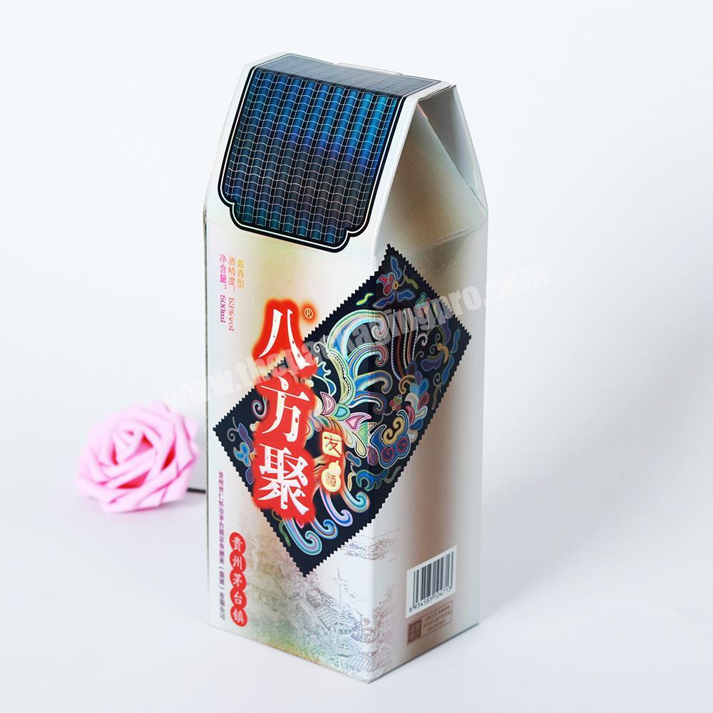 Factory custom printed beautiful exquisite single bottle brand wine paper box with handle