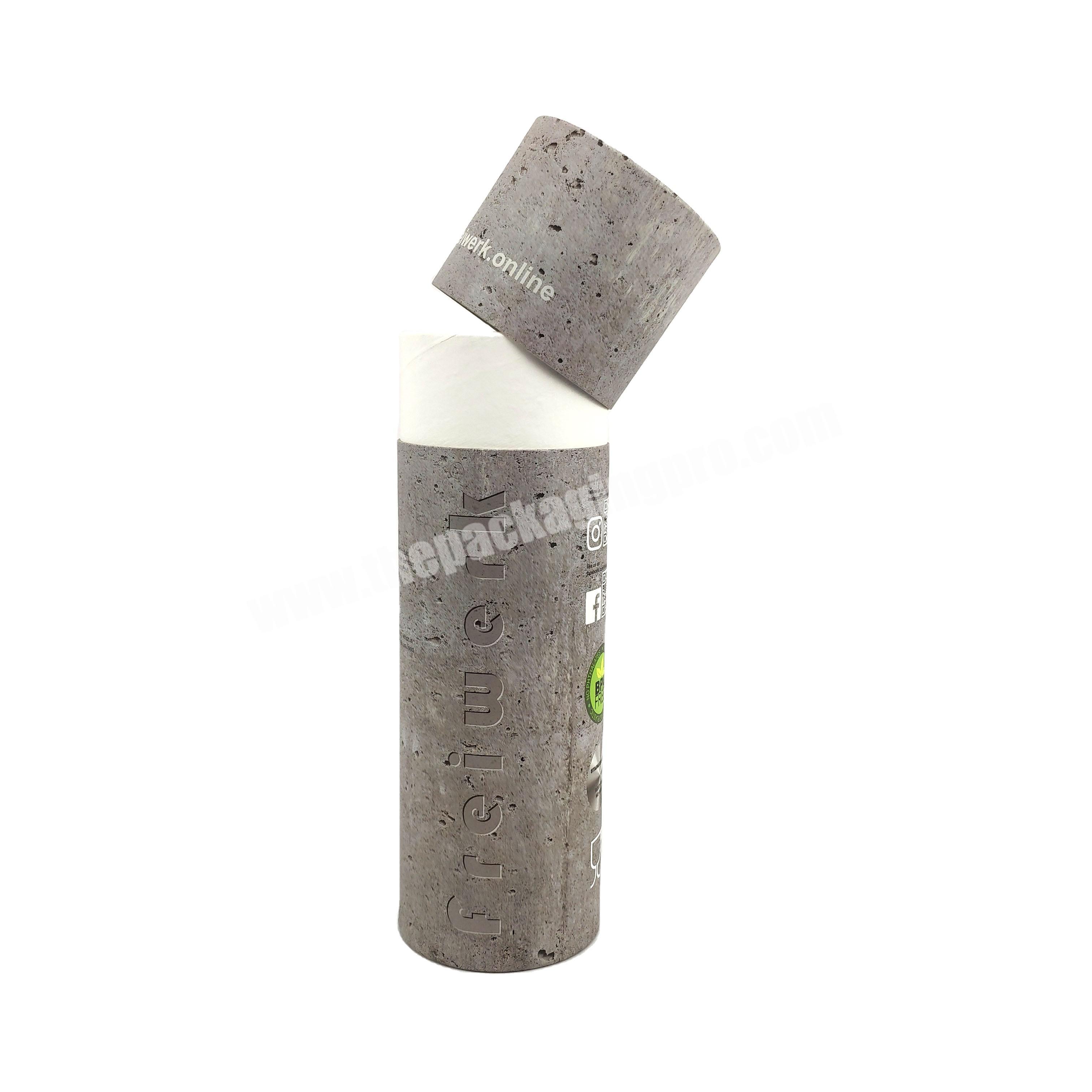 Factory customized cosmetic packaging recycled grey paper tube