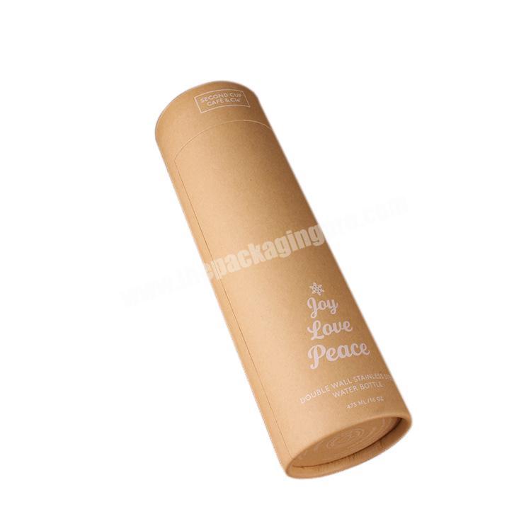 Custom Recyclable Round Cardboard Water Bottle Packaging Kraft Paper Cylindrical Tube Boxes