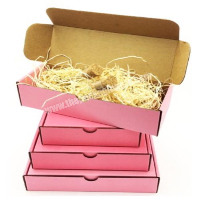 Fashion Hot Pink Cardboard Rigid Corrugate Mailer Packaging Paper Box With Small Carton Shipping