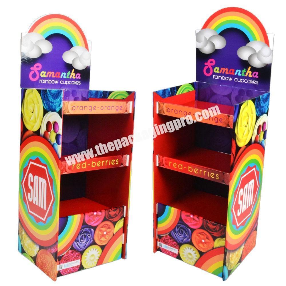 Fashion cardboard folding candy store merchandising standee displays custom design