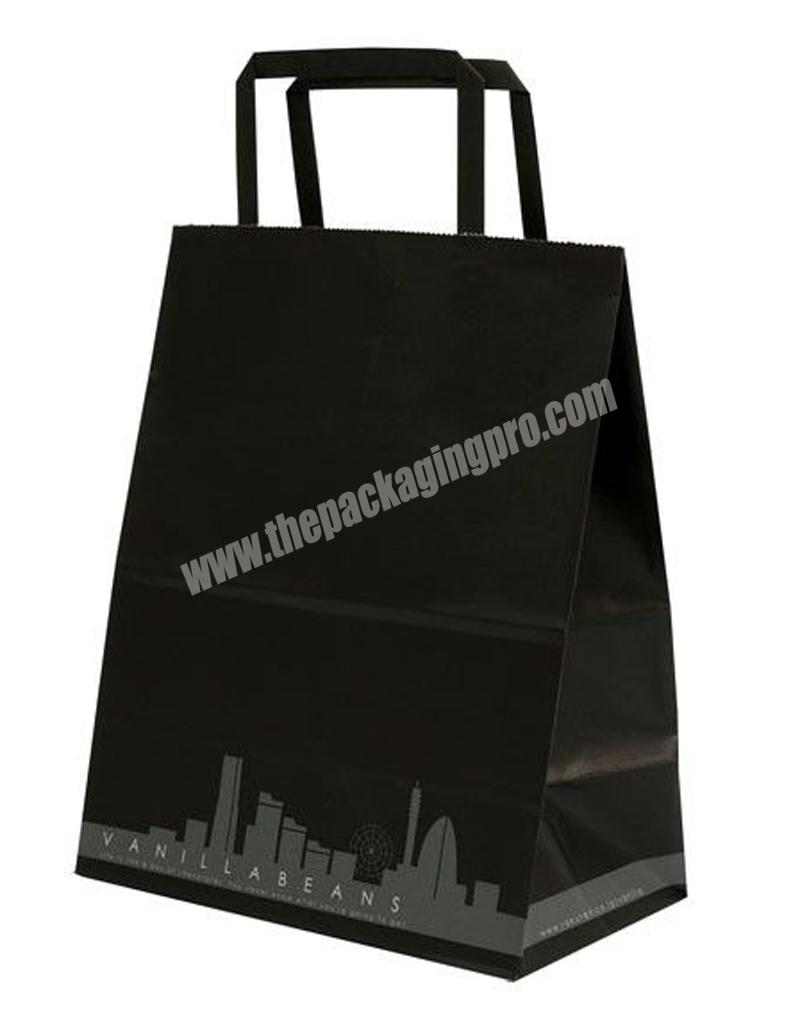 Fashion custom printed boutique packaging creative party black paper bags for carry merchandise