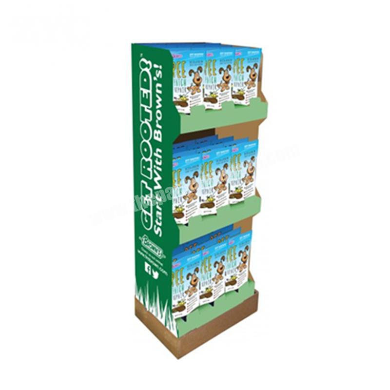 Foldable Floor Standing Cardboard Advertising Shelf Dispay for Pet Food
