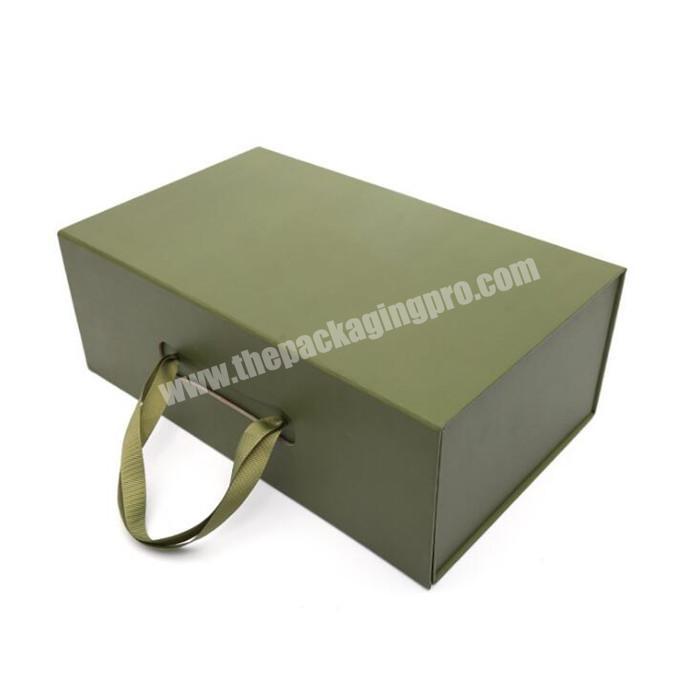 Foldable  packaging box matte black magnetic gift box shoes shipping box