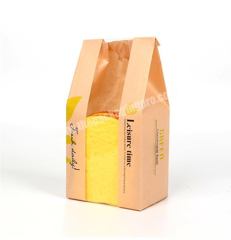 Food Grade Greaseproof Bakery Kraft Bread Packaging Paper Bags With Window