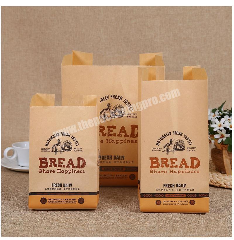 Food grade take away snack sandwich bread paper bags with customization logo