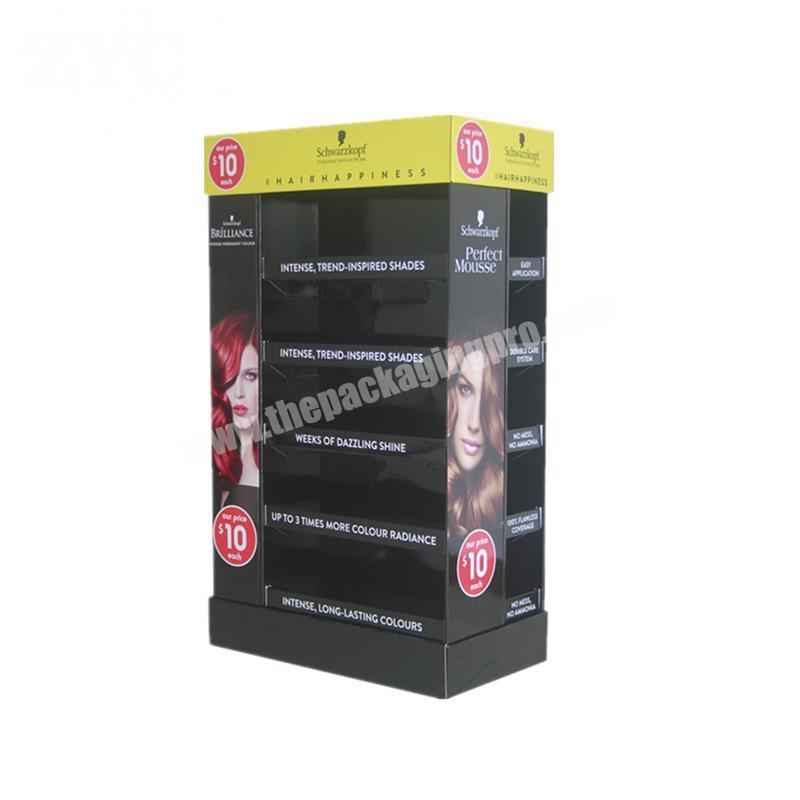Four-Sides POP Floor Standing Custom Cardboard Pallet Display for Hair Dye