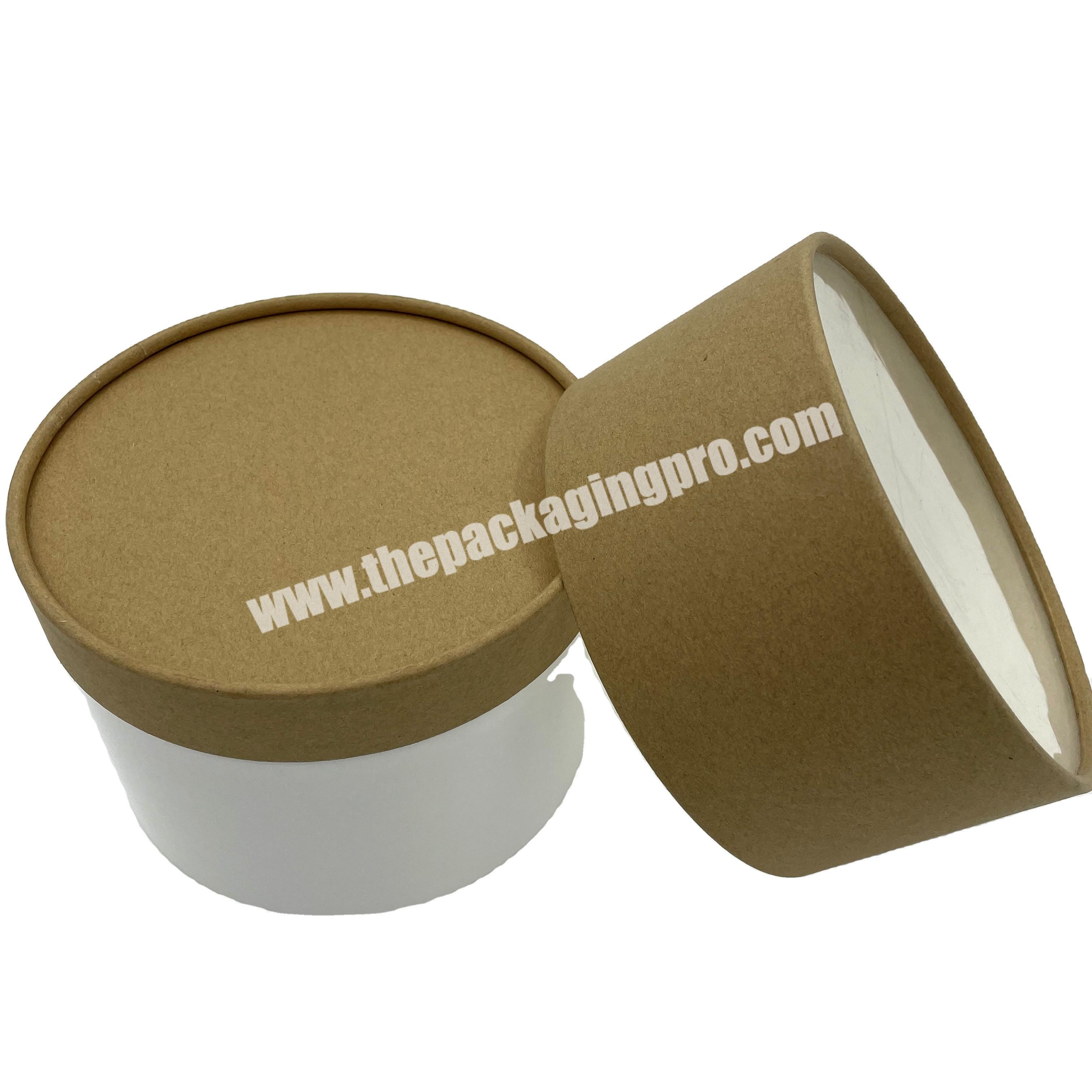 Free Design Empty Paper Tea Box Kraft Paper Packaging Tube  For Tea Round Paper Packaging With Pvc Window