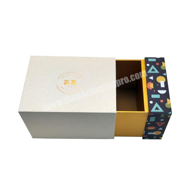 Free Sample Personalised Strong Hard Cardboard Sliding Storage Jewelry Drawer Gift Box With Foil Printing
