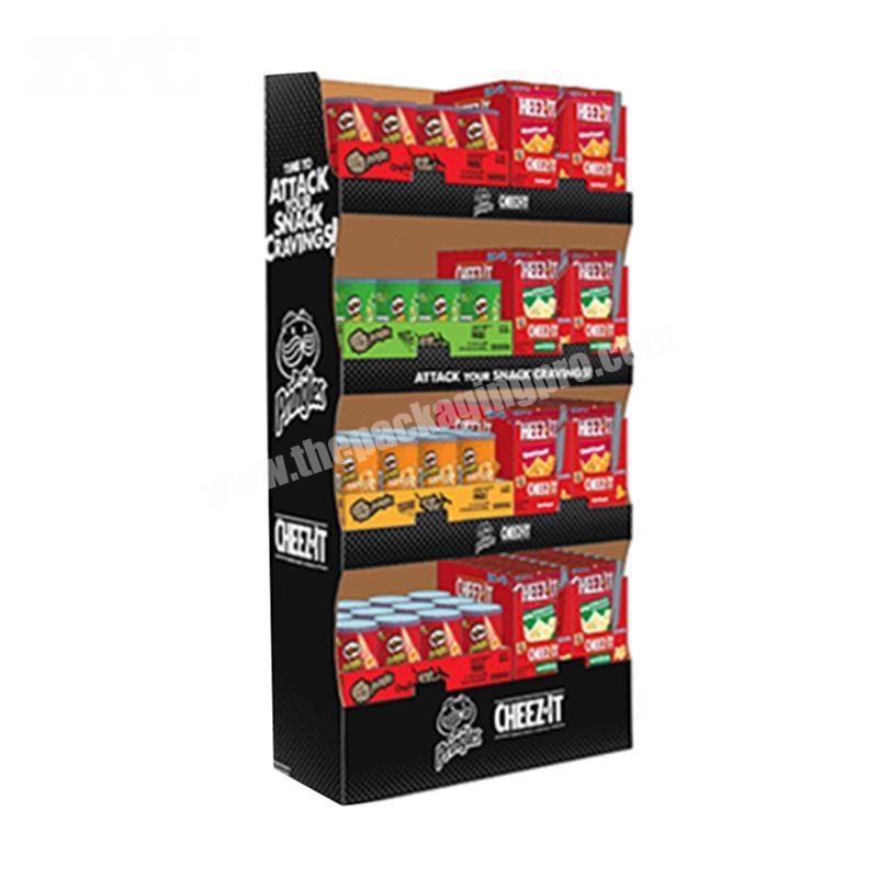 Free Standing Cardboard Floor Shelf POP Display Rack for Potato Chips