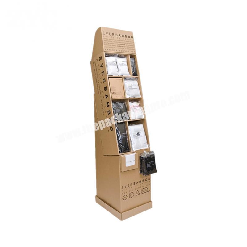 Free Standing Corrugated Cardboard Display Rack for Magazine and Books