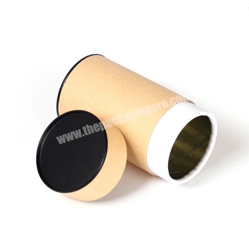 Free design empty foundation custom gift cylinder paper tube round Kraft paper coffee food tube packaging