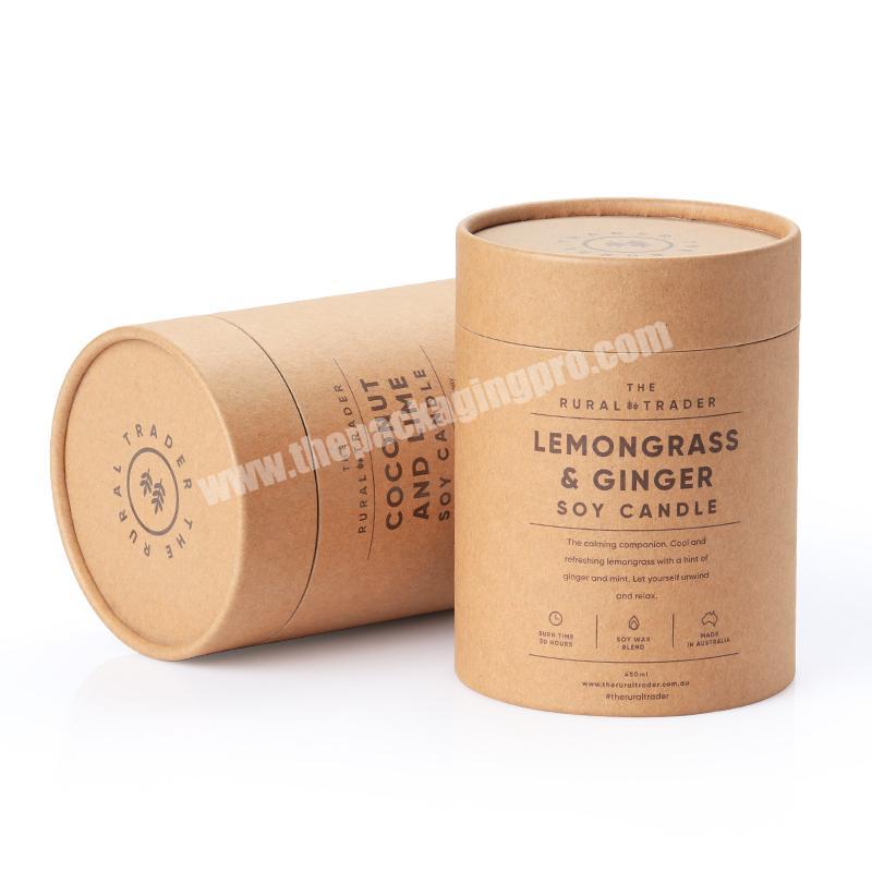Biodegradable  candle Kraft gift paper box container Eco friendly cardboard paper tube packaging