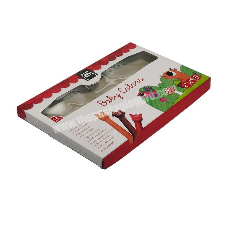 Gray Cardboard Color Box Clear PVC Window Pop It Fidget Toy Gift Packaging Box