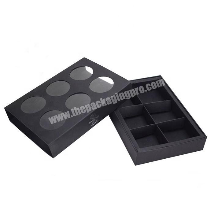 GuangZhou manufacturer custom boxes for chocolate black chocolate packaging box with paper divider