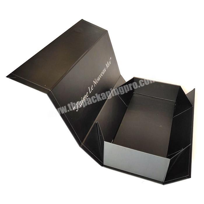 Hair extension custom luxury black with magnetic flap closure rigid folding gift box foldable cardboard shoe packaging