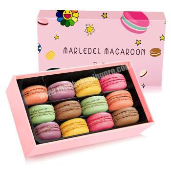 Handmade Custom Pink Macaron Mousse Tiramisu Cake Packing Paper Box for Kids Happy Birthday