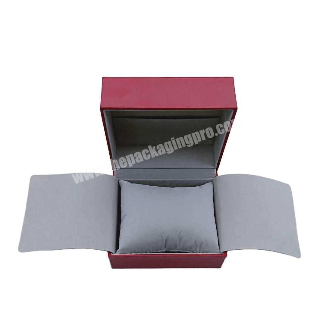 Hard paper manufacturers in china case red leather jewelry  gift packaging box for watch wrap