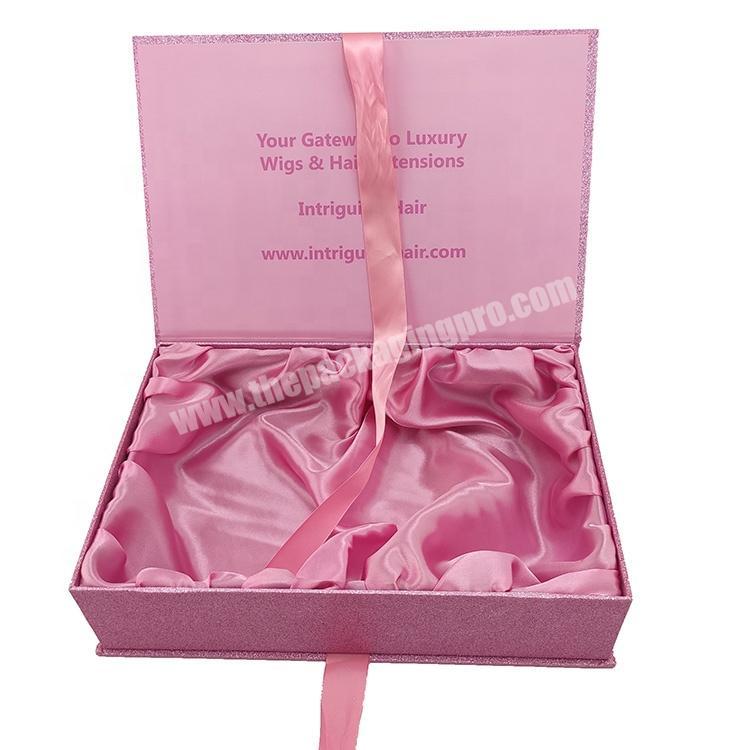 High End Beauty Packaging Box Custom logo virgin weave bundle box hair extension packaging