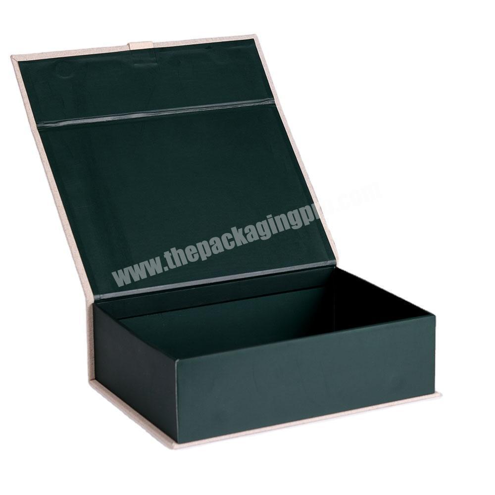 High Grade Custom Logo Printed Matte Dark Green Cardboard Empty T-shirt Magnet Packaging Box