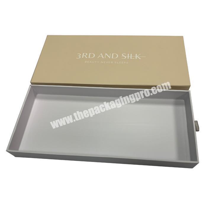 High Quality Custom Logo Printed Paper Cardboard Empty Silk Packaging Sliding Drawer Gift Box with Ribbon