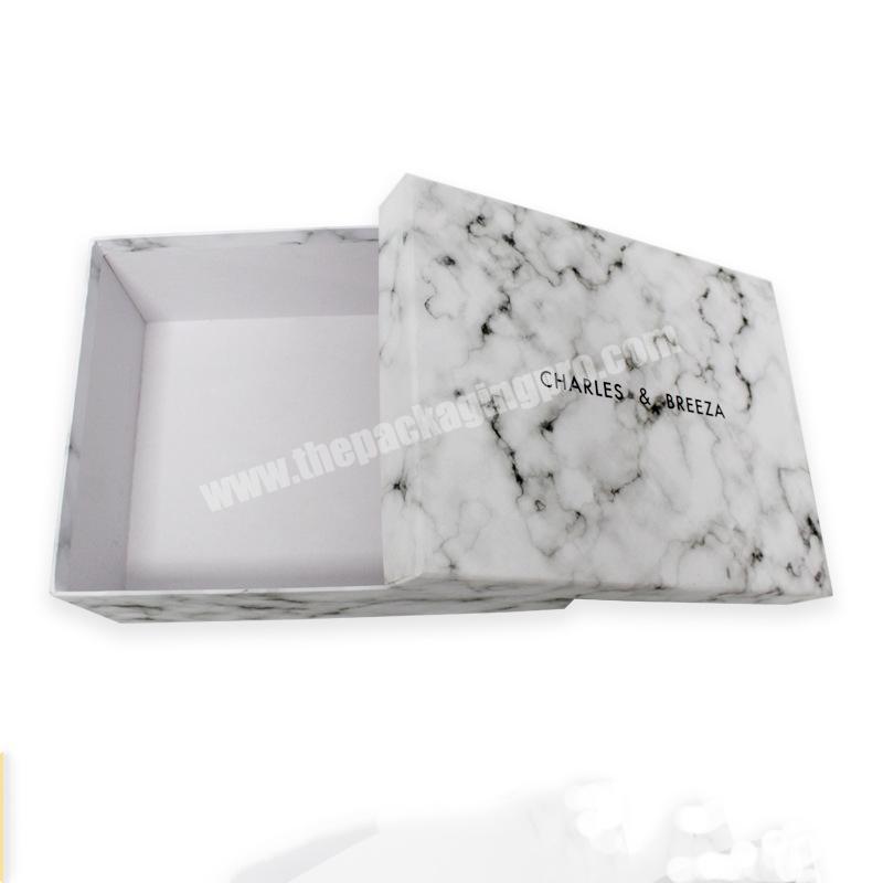 High Quality Dubai Client Oem Marbling Background Plain White Gift Packing Boxes With Logo Printed