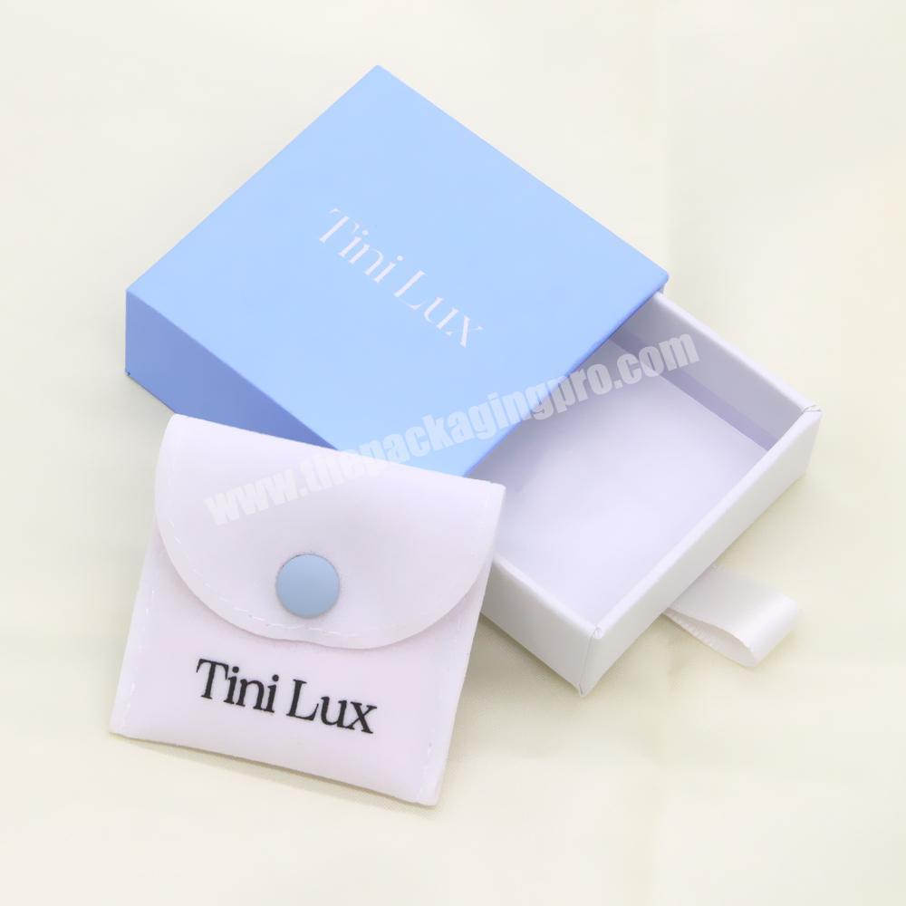 High Quality Personalized Blue Slide Jewelry Box With Pouch