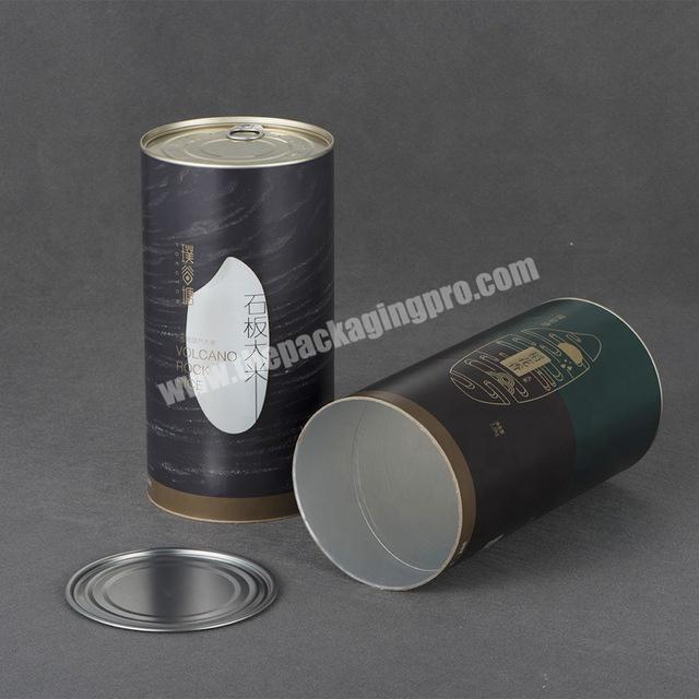 High Quality Smart Paper Tea Tin Canister Packaging Tube With Aluminum Foil Easy Peel Off Lid